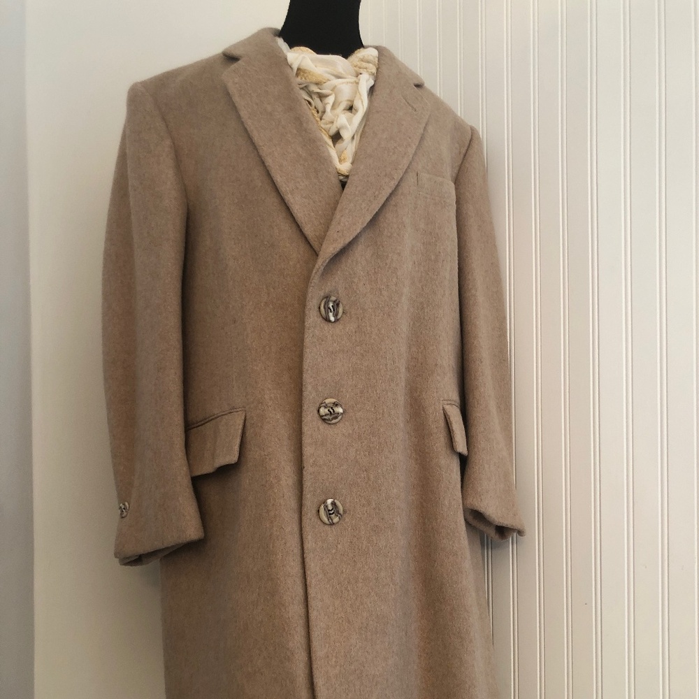 Vintage Classic Thick Wool XL Unisex Camel Business Casual Coat